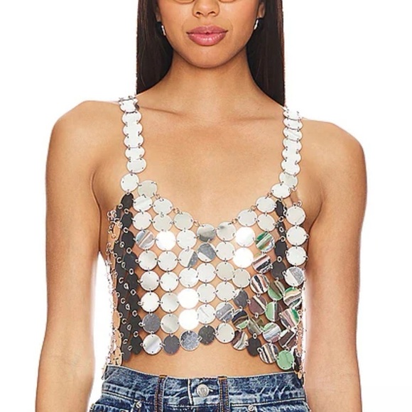 Superdown Maren Top in Silver Size S/M - Picture 1 of 10
